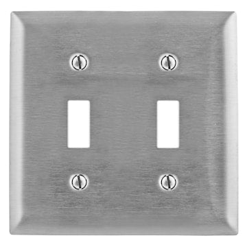 HUBBELL SS2L 2 GANG SWITCH PLATE 430 SS 