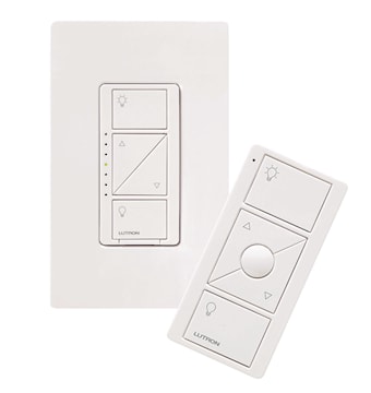 Ensemble Caséta avec gradateur, plaque murale Claro simple et télécommande Pico - Blanc