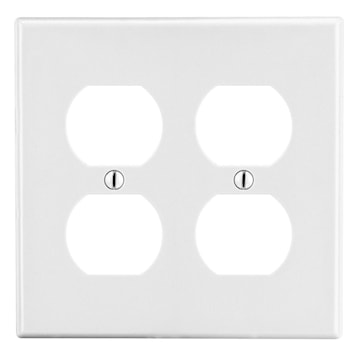 HUBBELL P82W PLATE 2G 2 DUPLEX WHITE 