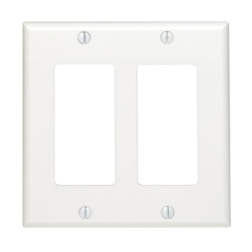 LEVITON 80409-CNW PLATE 2G DEC PLAST 347VWHITE 