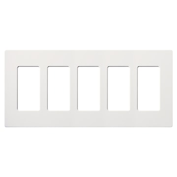 LUTRON CW-5-WH 5-GROUP PLATE WHITECLAIR 