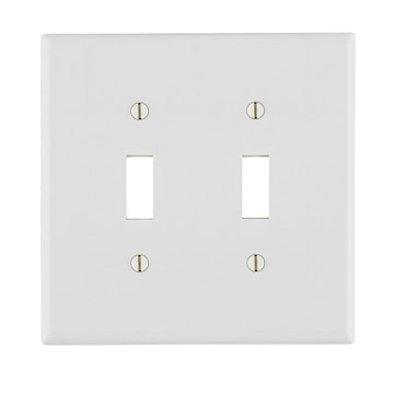 LEVITON 88009 PLATE 2G INTERR PLASTWHITE 
