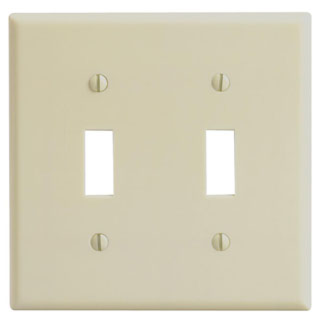 LEVITON 86009 PLAQUE 2G INTERR PLASTIVOIRE