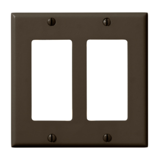 LEVITON 80409 PLATE 2G DEC PLAST BROWN 