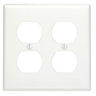 LEVITON 88016 PLATE 2G DUPLEX PLASTWHITE 