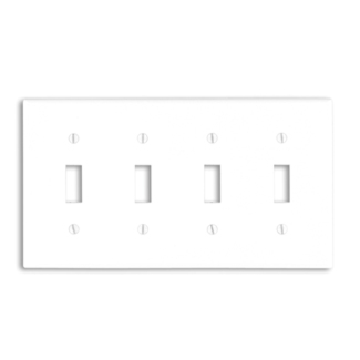 LEVITON 88012 PLATE 4G INTERR PLASTWHITE 