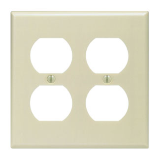 LEVITON 86016 PLATE 2G DUPLEX PLASTIVOIRE 