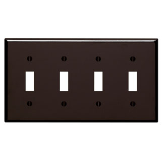 LEVITON 85012 PLATE 4G INTERR PLASTBRUN 