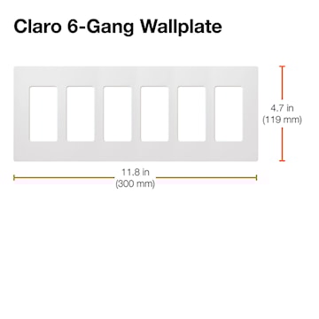 LUTRON CW-6-WH PLAQUE MURALE 6 GANG BLANC
