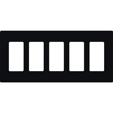 LUTRON CW-5-BL 5-GANG WALL PLATE BLACK 