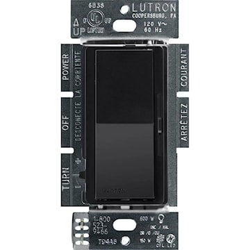 LUTRON DVCL-153P-BL GRAD. DIVA CFL LED 3 VOIES UNIPOLAIRE NOIR