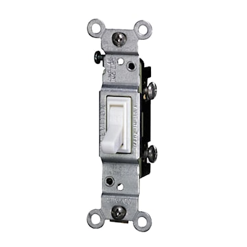 LEVITON 2651-2W ALUM.SING.POLE TOGGLE SW.WH