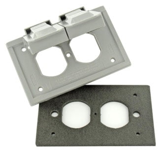 LEVITON 4976-FS HORIZONTAL COVER DOUBLE BOX FSGRIS 