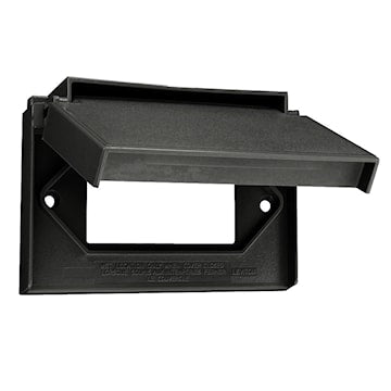 LEVITON 4996-E 1G GFCI PLATE HORIZONTAL BLACK