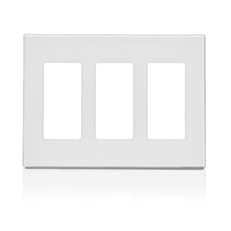 LEVITON 80311-SW WHT.SCREWLESS PLT.3G 