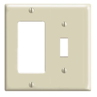 LEVITON 80405-I PLATE 2G INTERR DECPLAST IVORY 