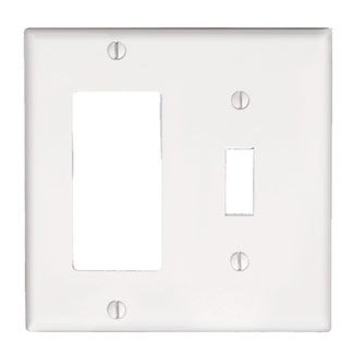 LEVITON 80405-W PLATE-2G.CMB.SW/GFI WH.