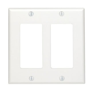 LEVITON 80409-NW PLATE 2G DEC NYLON WHITE 