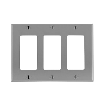 LEVITON 80411-GY PLAQUE 3G DEC PLAST GRIS