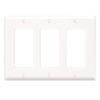 LEVITON 80411-W PLATE 3G DEC PLASTWHITE 