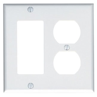 LEVITON 80455-W PLAQUE 2G 1DEC 1DUPLEXBLANC