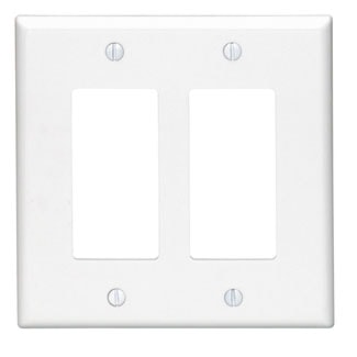 LEVITON 80609-W PLAQUE 2G MEDIUM DECBLANC