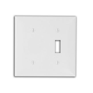 LEVITON 80706-W PLAQUE 2G 1 A BASCULE /1OBTURATEUR BRIDE BLANC