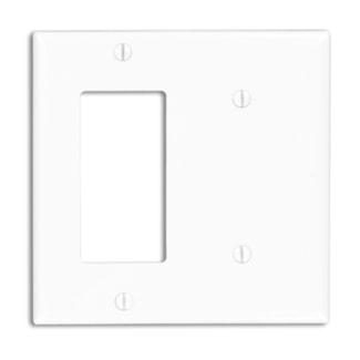 LEVITON 80708-W 2G 1-Gang/1-Blank White Flange Plate 