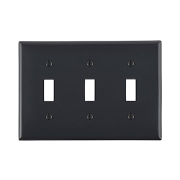 LEVITON 80711-E 3G PLATE WITH ROCKER INTERR THERMO BLACK 