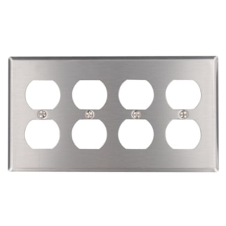 LEVITON 84041-40 PLATE 4G RECEIPT SS 