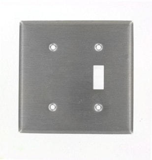 LEVITON 84077-40 2G TGL PLATE/SHUTTER MOUNTED FLANGE STAINLESS STEEL 
