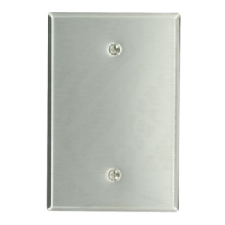 LEVITON 84114-40 1G PLATE NONMAGNETIC SHUTTER STAINLESS STEEL 
