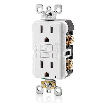 LEVITON GFNT1-W RECEPT DDFT AUTO TEST 15A125V BLANC