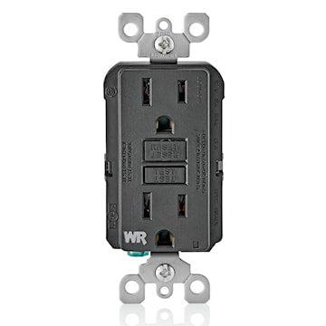 LEVITON GFWR1-E RECEPT DDFT AUTO TEST INTEMPERIE 15A125V NOIR