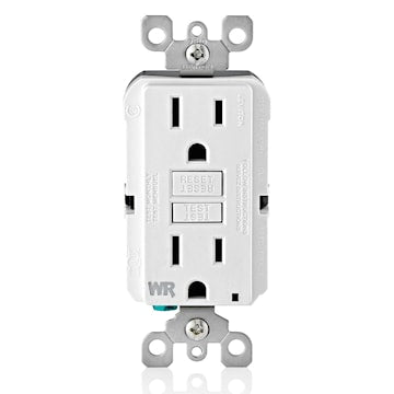 LEVITON GFWR1-W RECEPT DDFT AUTO TEST INTEMPERIE 15A125V BLANC