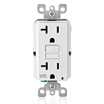 LEVITON GFWR2-W RECEPT DDFT AUTO TEST INTEMPERIE 20A125V BLANC