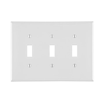 LEVITON PJ3-W PLAQUE 3G INTERR MEDIUMPLAST BLANC