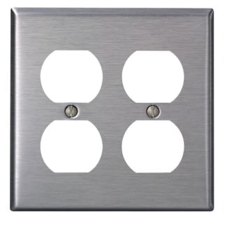 LEVITON SSJ82-40 2G DOUBLE OVERSIZED PLATE STAINLESS STEEL 