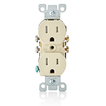 LEVITON T5320-I RECEPT 15A 125V DUPINVIOL IVOIRE
