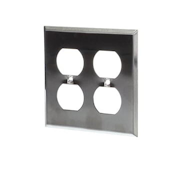 ABB CI97102 2G DUPLEX PLATE STAINLESS STEEL 