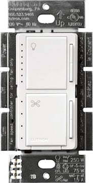 LUTRON MACL-LFQ-WH LUTRON - MACL-LFQ-WH - 75W 1.5AMP 1-PÔLE MAESTRO CL COMMANDE VENTILATEUR / LUMIÈRE, Blanc.
