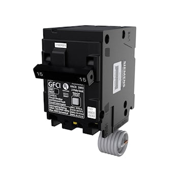 SIEMENS US2:Q215GFCSA BRKR QPFB GFCI 5mA 2P 240V 15A 10KA CSA