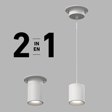 ARTIKA FOR LIVING INC. 4FM-BP-WH PLAF / SUSP 2 EN 1 / 4POLONG 13W 3K 120V BLANC