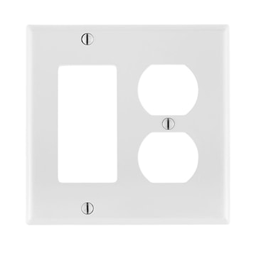 LEVITON 80746-W PLATE 2G 1 DUP 1 DEC WHITE NYLON 