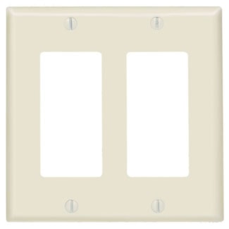 LEVITON 80409-T PLAQUE 2G DEC PLASTAMANDE CLAIR