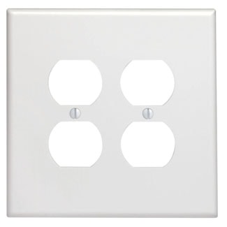 LEVITON 88116 OVERSIZED 4-HOLE DOUBLE PLATE WHITE 