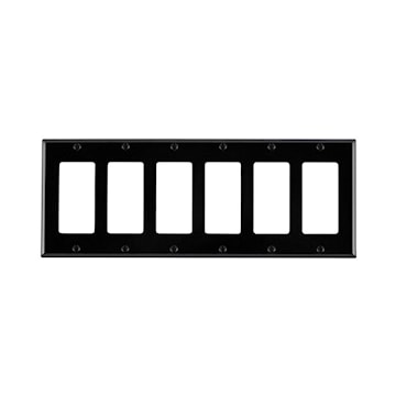 LEVITON 80436-E PLATE 6G DEC BLACK 