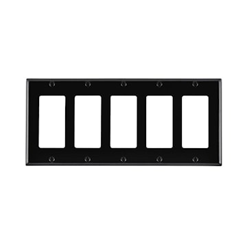 LEVITON 80423-E PLATE 5G DEC BLACK 