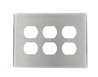 LEVITON 84130-40 OVERSIZED 3G PLATE STAINLESS STEEL 