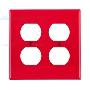 LEVITON 80716-R PLATE 2G 2 THERMORED PLUG 